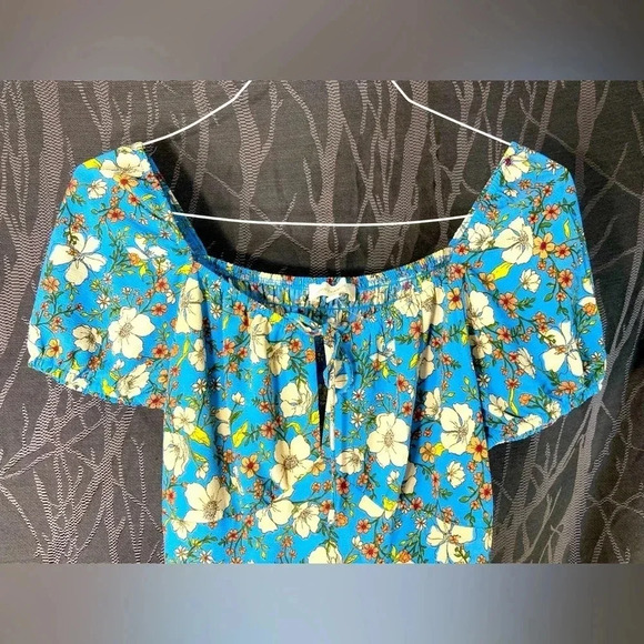 Monteau Los Angeles - Beautifully Vibrant Blue Floral Medium Dress 🦋🌼 - Picture 8 of 15